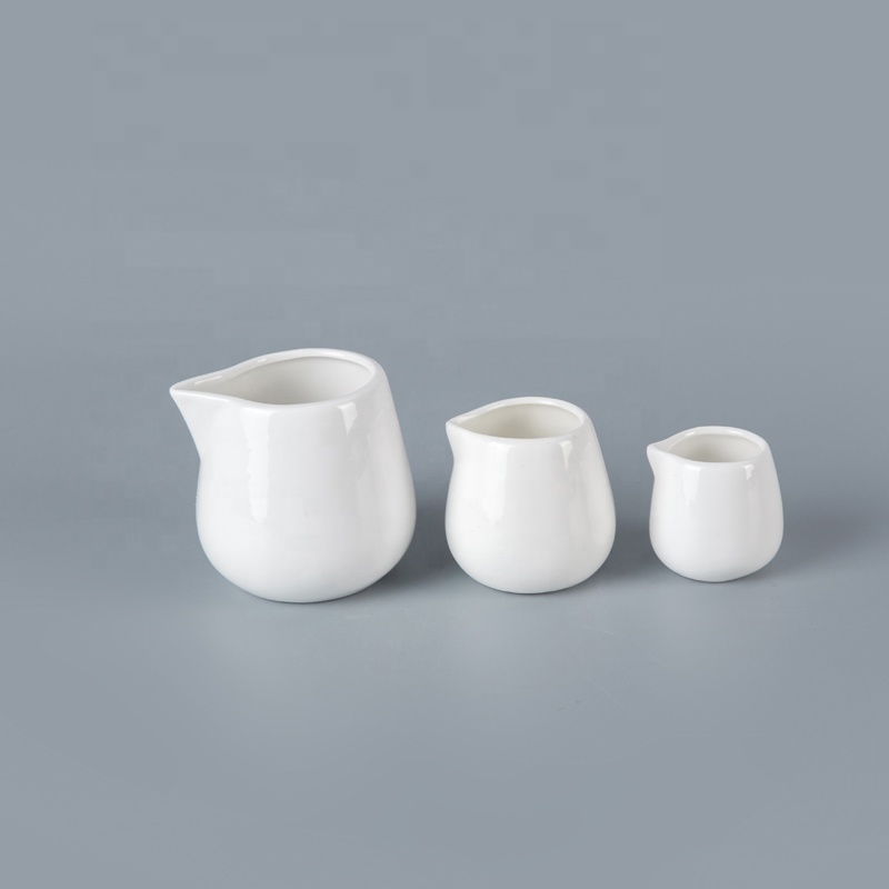 Good-Looking Without Handle Vajilla Hotel White Milk Jug, Hotel Crockery Ceramic Milk Jug^ 1