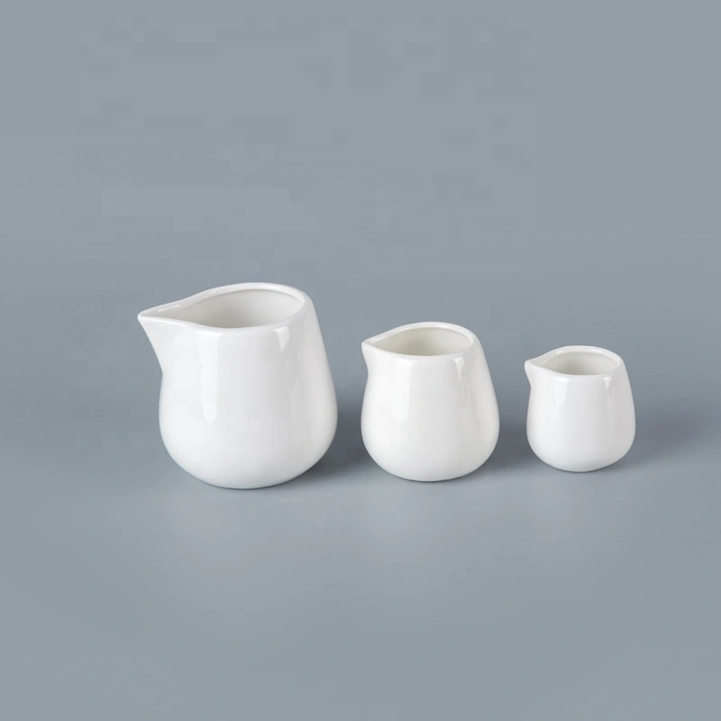 Good-Looking Without Handle Vajilla Hotel White Milk Jug, Hotel Crockery Ceramic Milk Jug^ 1