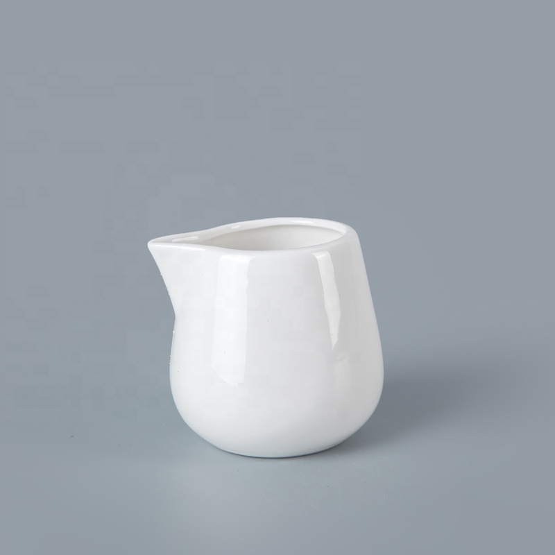 Good-Looking Without Handle Vajilla Hotel White Milk Jug, Hotel Crockery Ceramic Milk Jug^ 2