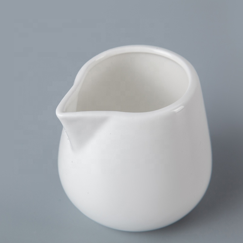 Good-Looking Without Handle Vajilla Hotel White Milk Jug, Hotel Crockery Ceramic Milk Jug^ 4
