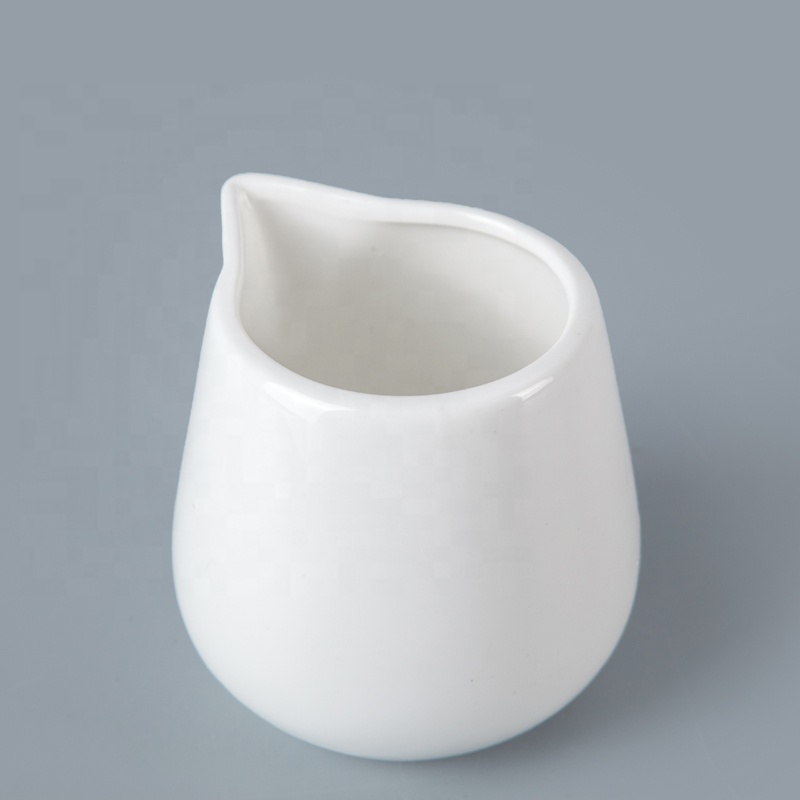 Good-Looking Without Handle Vajilla Hotel White Milk Jug, Hotel Crockery Ceramic Milk Jug^ 6
