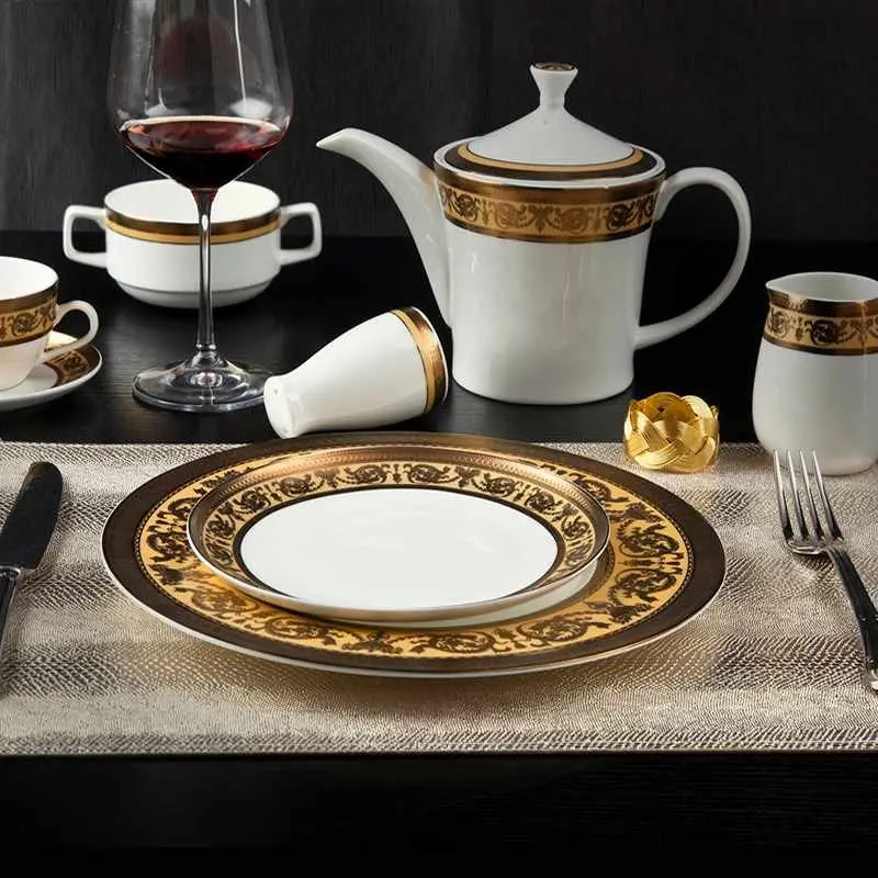 Two Eight Classic Style Fine Porcelain Dinnerware with Embossed Decal - SJB-H068 SERIES Fine china Dinnerware image8