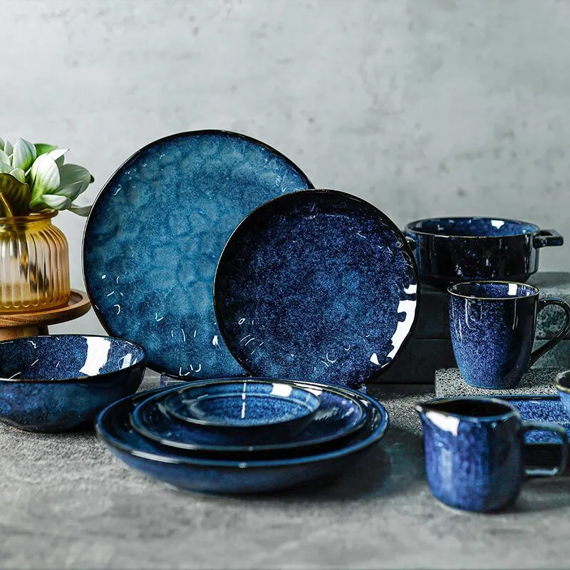 Lotus Blue Collection - 2021 Unique Reactive Glaze Craft Porcelain Dinnerware for Hotel, Restaurant, Event 1