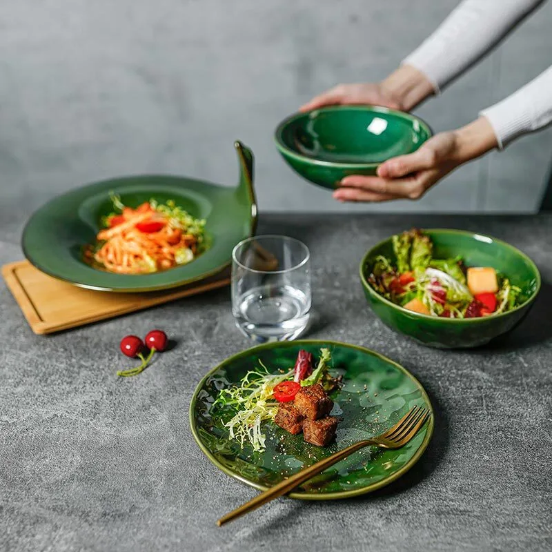 Green Jungle Collection - Hot Sale Unique Design Green Glossy Porcelain Dinnerware For Hotel, Restaurant, Event... 1