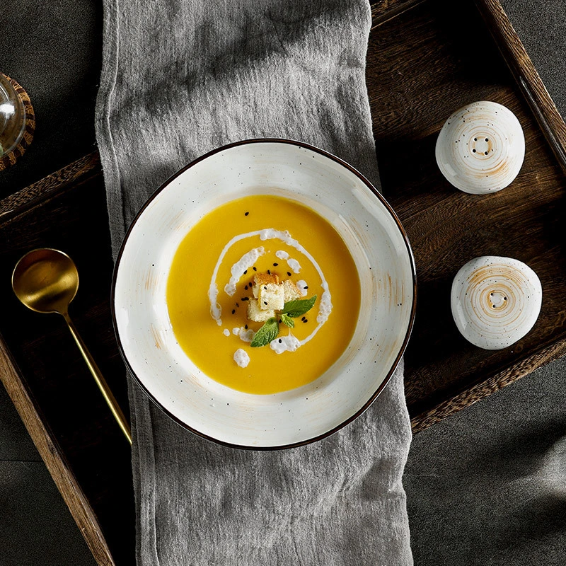Urban Collection -Unique Light Orange Speckle Handmade Glazed Design Porcelain Dinnerware Sets For Hotel, Restaurant, Event... 1