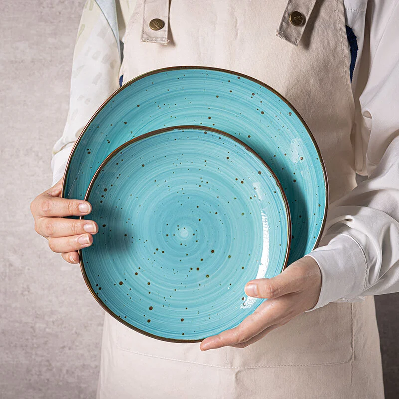 Aura Green Collection - Green Unique Hand Painted Design Porcelain Dinnerware Sets For Hotel, Restaurant, Event... 1