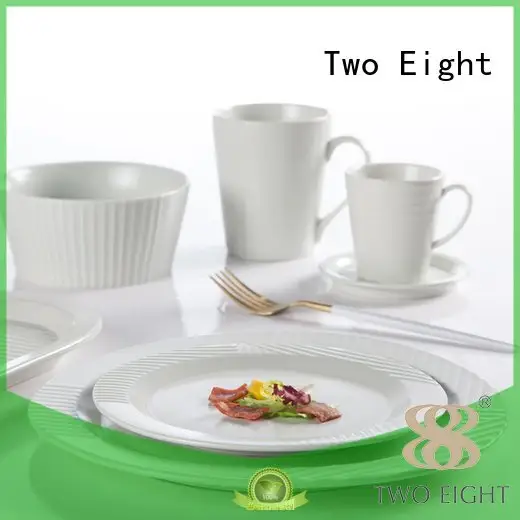 Quality 16 piece porcelain dinner set Two Eight Brand contemporary blue and white porcelain 1