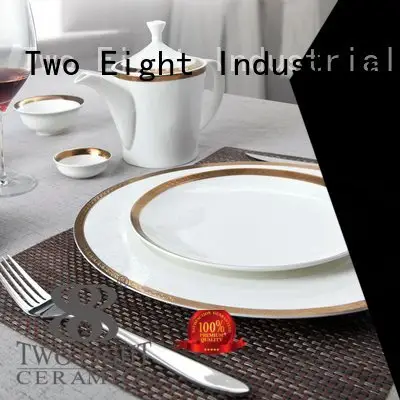 fine white porcelain dinnerware rim Two Eight Brand fine china tea sets 1