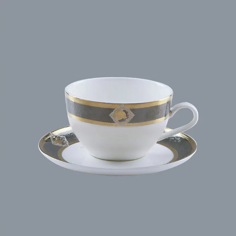 Two Eight Brand rim mixed gold fine white porcelain dinnerware 10