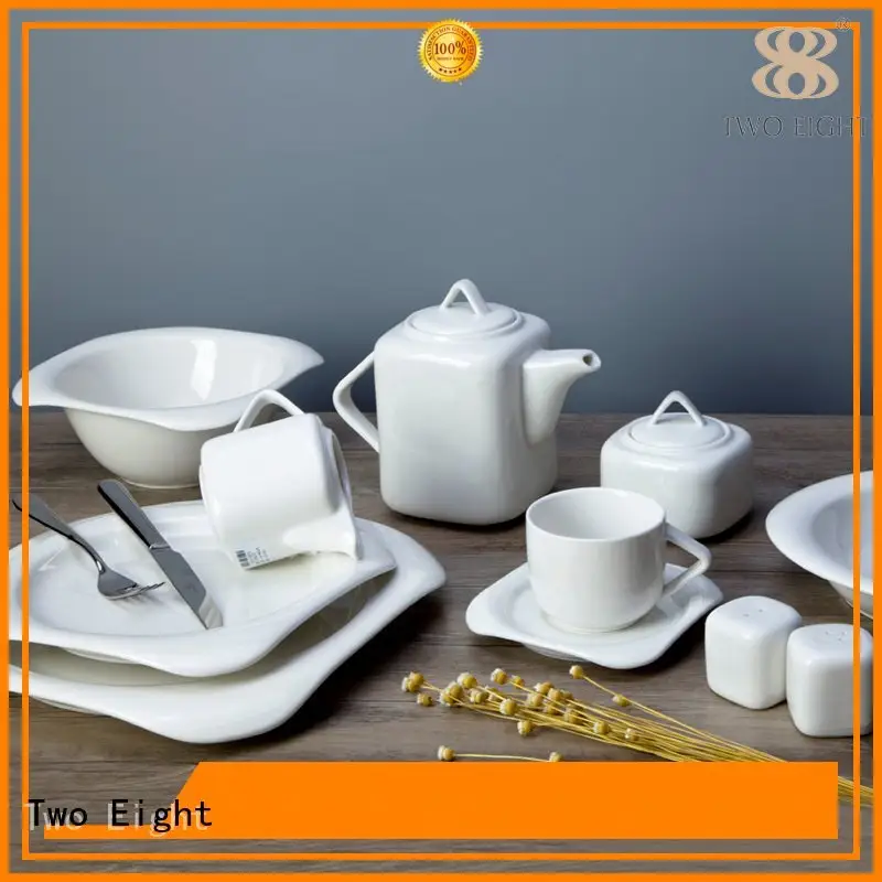 Two Eight glaze dinner white dinner sets home style 1