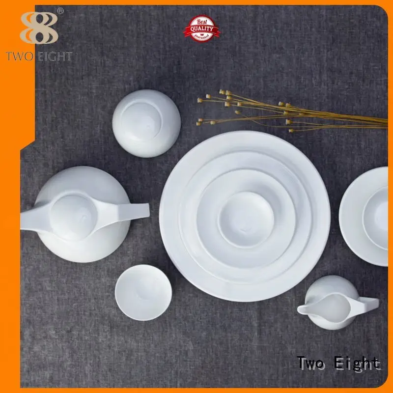 Two Eight porcelain restaurant white dinner sets glaze french 1