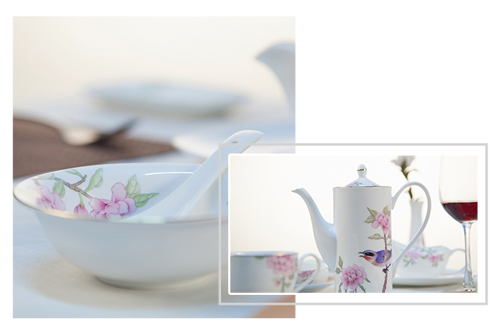 Two Eight Brand embossed fine white porcelain dinnerware rim supplier 2