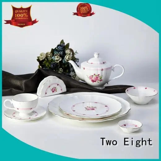 Two Eight Brand fashion silver italian fine white porcelain dinnerware 1