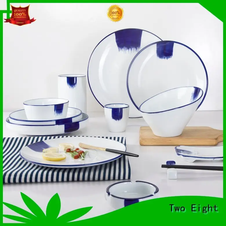 OEM 16 piece porcelain dinner set green country decal blue and white porcelain 1