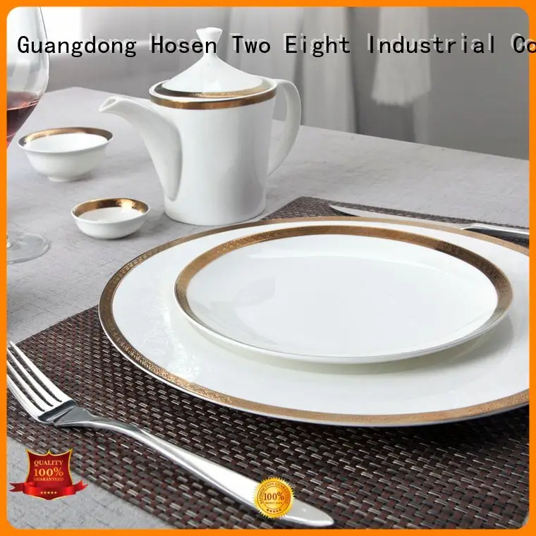 colored decal Two Eight fine white porcelain dinnerware 1