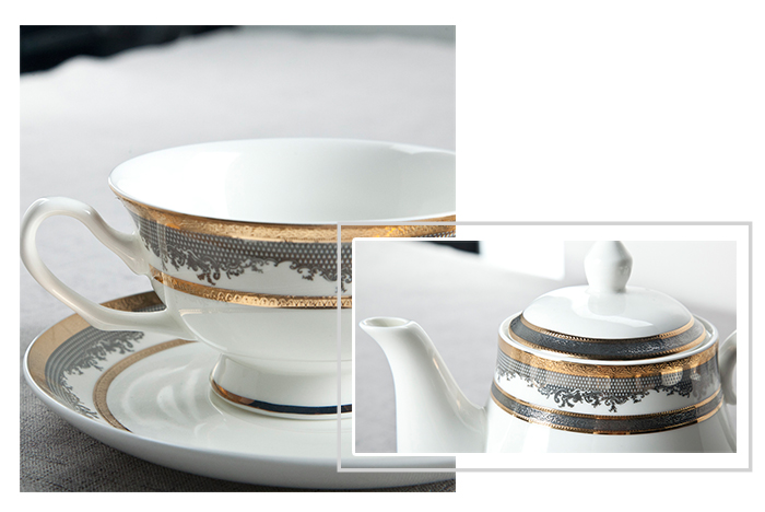 blue elegant fine china tea sets rim Two Eight 2