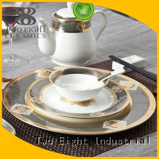 Hot fine white porcelain dinnerware plate mixed dark Two Eight Brand 1