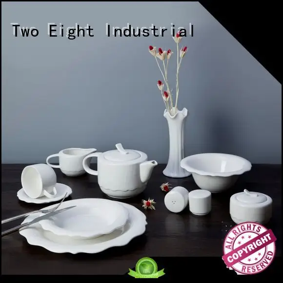 casual round white porcelain tableware Two Eight 1