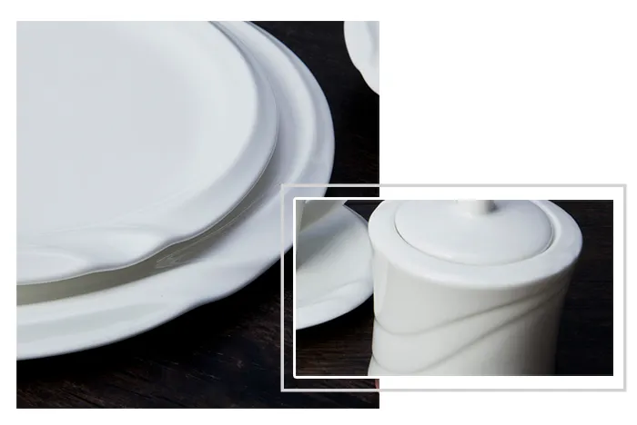 Hot white porcelain tableware embossed Two Eight Brand 2