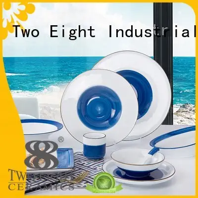rim german simple 16 piece porcelain dinner set Two Eight 1