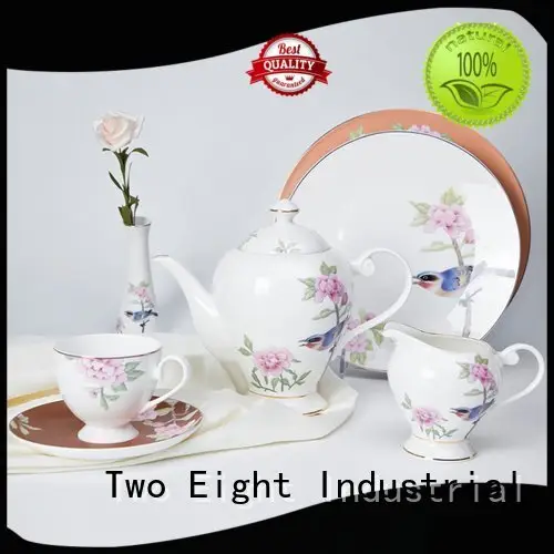 Two Eight fine white porcelain dinnerware white color gold navy 1