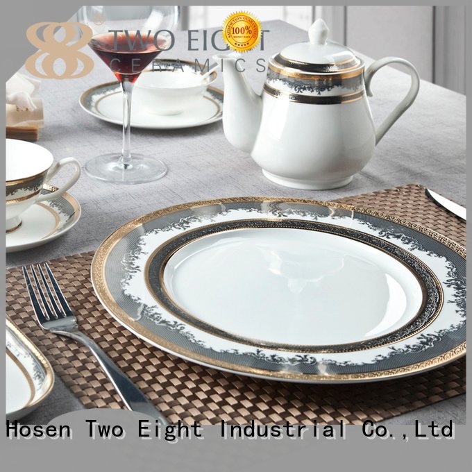 blue elegant fine china tea sets rim Two Eight 1