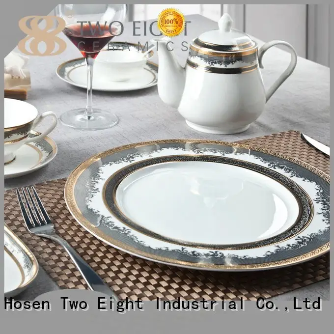blue elegant fine china tea sets rim Two Eight 1