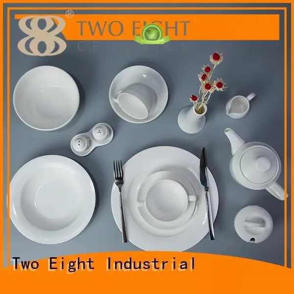 white porcelain tableware smooth fang Two Eight Brand white dinner sets 1