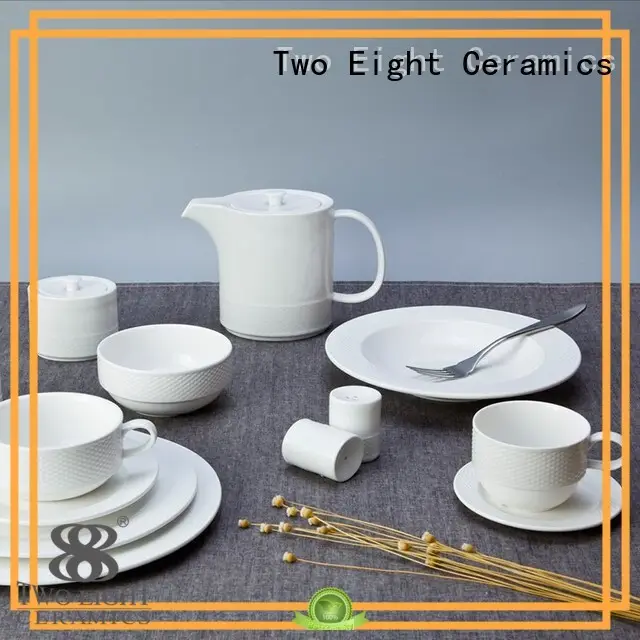 white porcelain tableware german round Two Eight Brand two eight ceramics 1