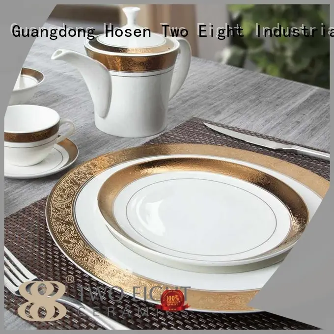 fine white porcelain dinnerware gold modern rim two eight ceramics manufacture 1