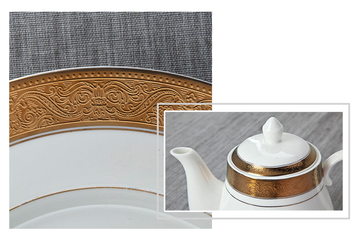 hotel golden fine white porcelain dinnerware Two Eight manufacture 2