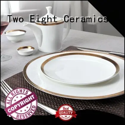 fine white porcelain dinnerware golden Two Eight Brand two eight ceramics 1