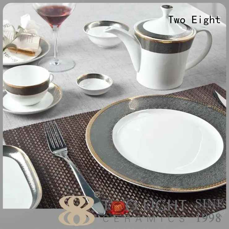 Two Eight Brand colored bone fine white porcelain dinnerware rose 1