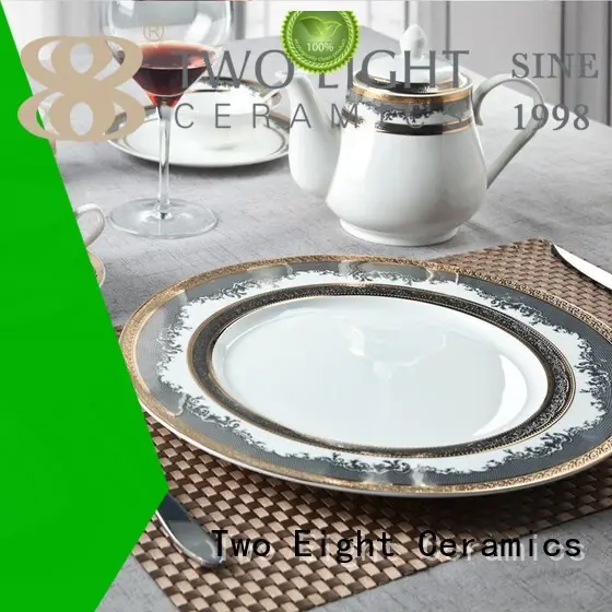 hotel embossed Two Eight Brand fine white porcelain dinnerware factory 1