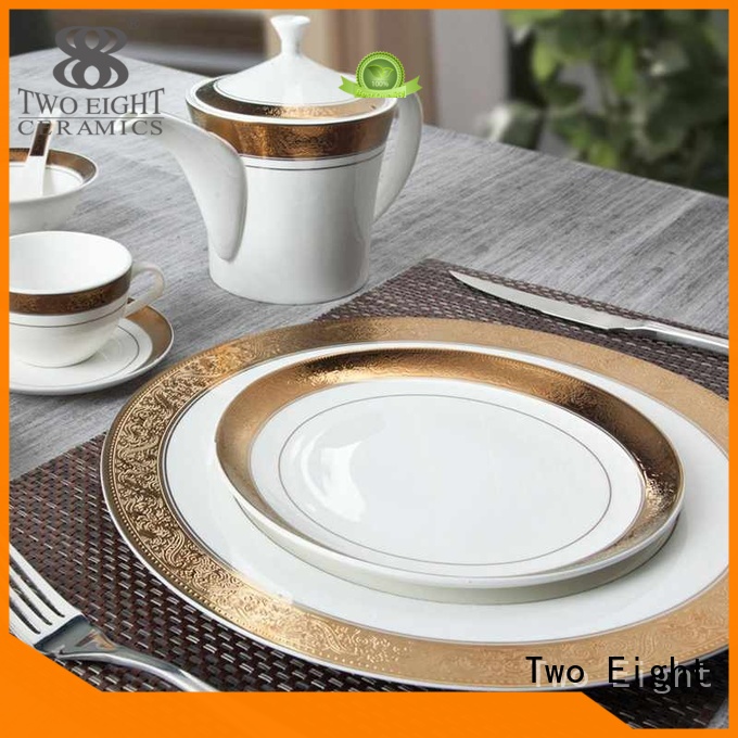 hotel golden fine white porcelain dinnerware Two Eight manufacture 1