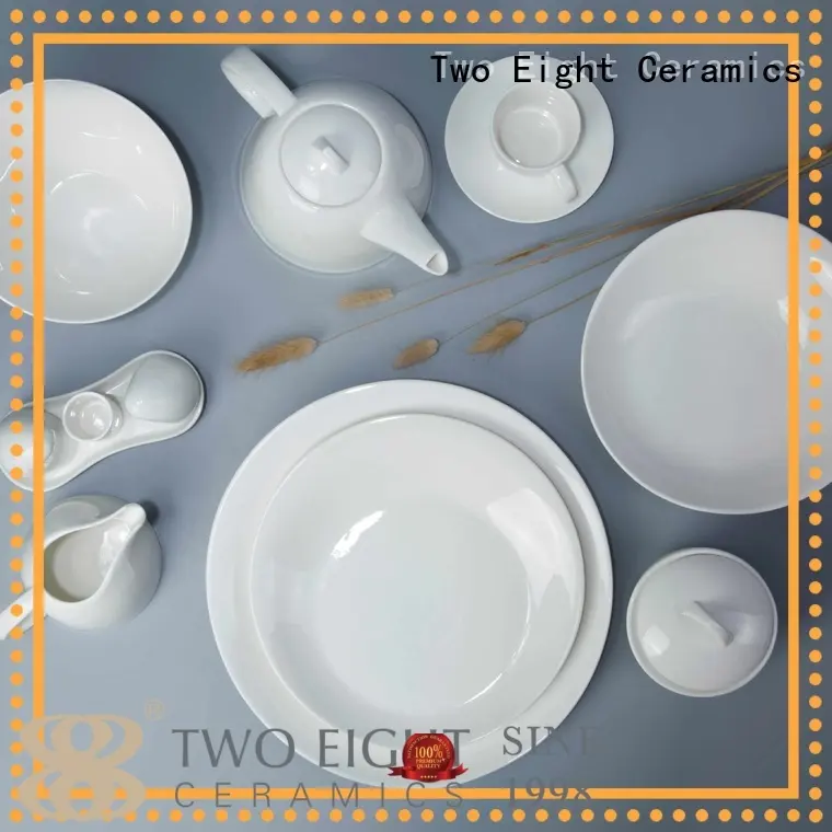 sample embossed white porcelain tableware Two Eight Brand 1