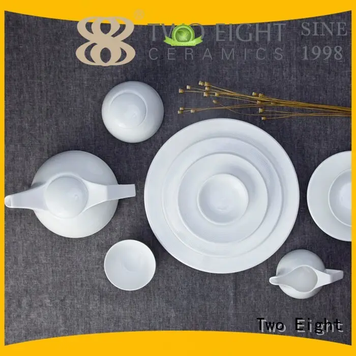 dinner embossed two eight ceramics hotel plate Two Eight company 1