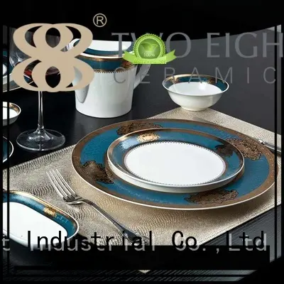 whithe round modern fine white porcelain dinnerware Two Eight Brand 1