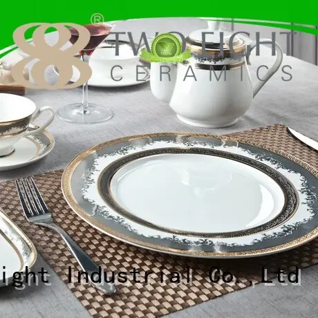 navy fine white porcelain dinnerware men royal Two Eight Brand 1