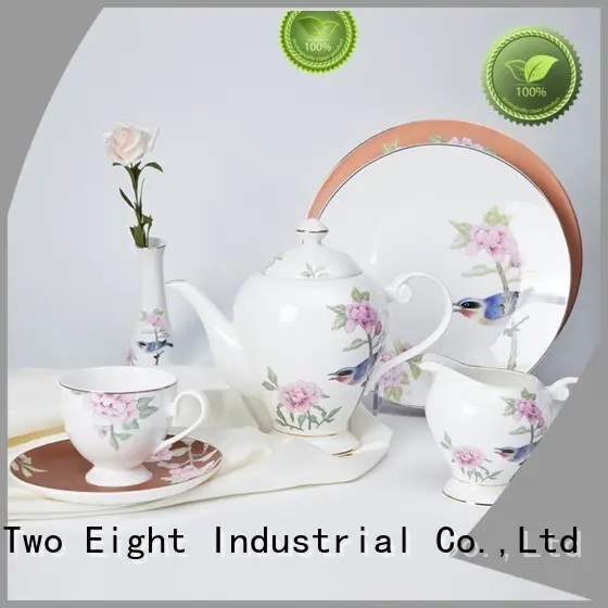 fine white porcelain dinnerware flower mixed two eight ceramics elegant Two Eight Brand 1