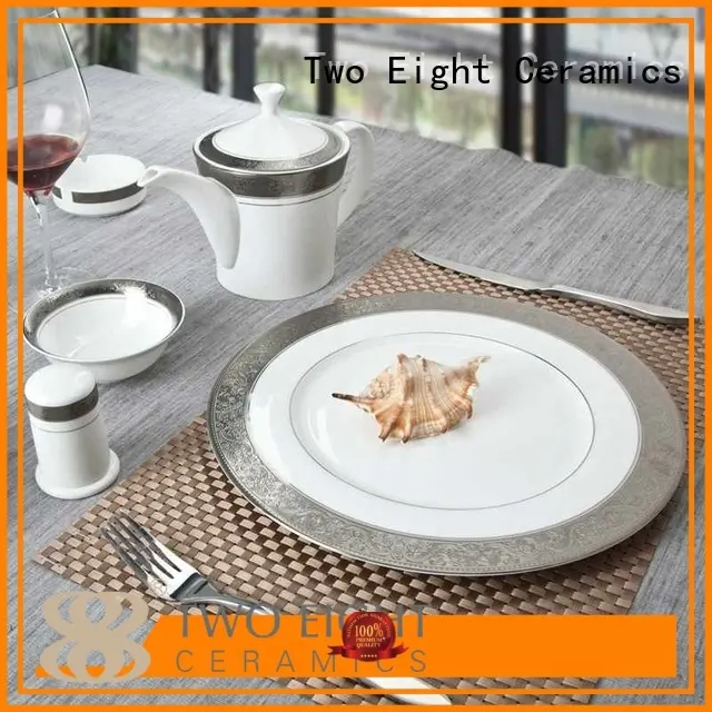 fine white porcelain dinnerware embossed gloden two eight ceramics Two Eight Brand 1