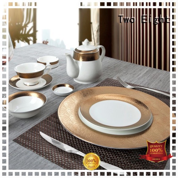 fine white porcelain dinnerware teahouse golden Two Eight Brand two eight ceramics 1