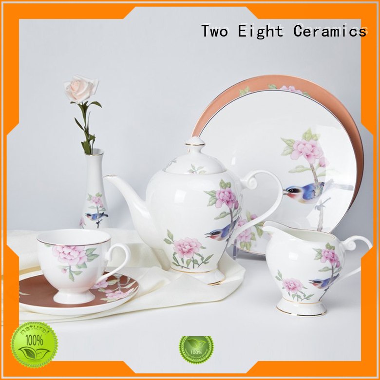 Two Eight Brand embossed fine white porcelain dinnerware rim supplier 1