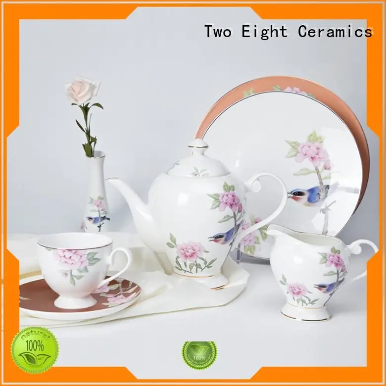 Two Eight Brand embossed fine white porcelain dinnerware rim supplier 1