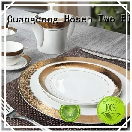 decal fine white porcelain dinnerware modern Two Eight company 1