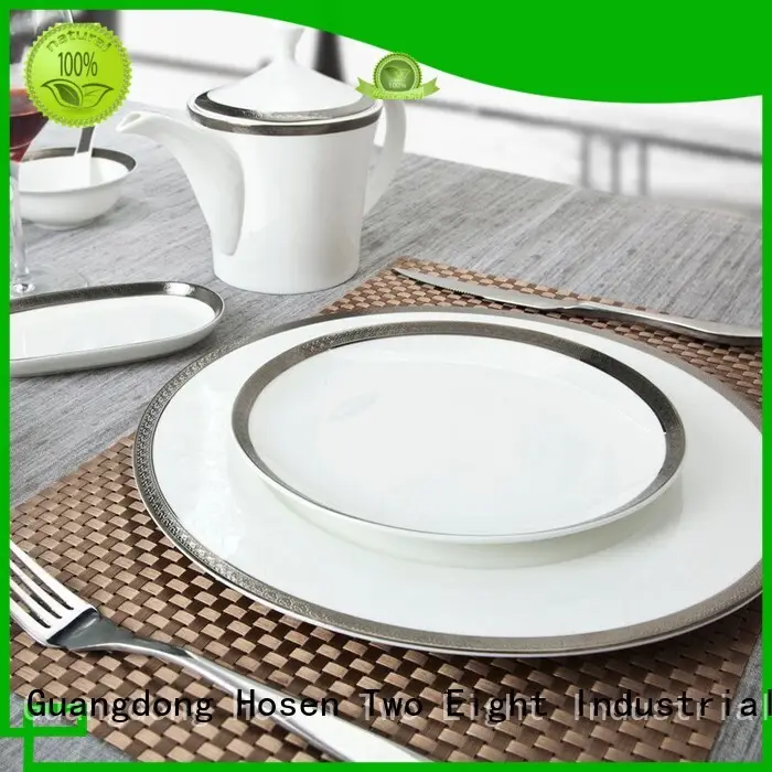 fine white porcelain dinnerware classic round Two Eight Brand 1