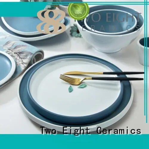 16 piece porcelain dinner set casual colored line Two Eight Brand company 1