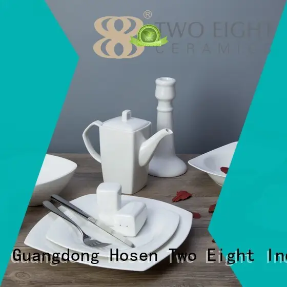 Two Eight Brand rim square glaze white porcelain tableware 1