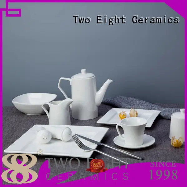 modern smooth Two Eight Brand white porcelain tableware 1