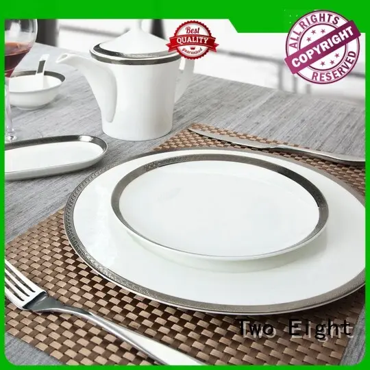 Two Eight Brand porcelain grey flat fine white porcelain dinnerware mixed 1